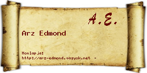 Arz Edmond névjegykártya